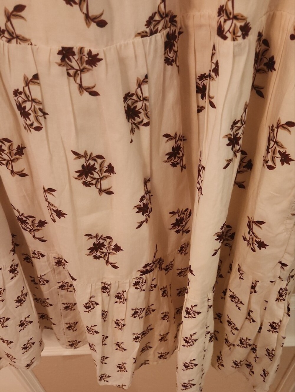NORDSTROM! Treasure & Bond Ivory Dress with Burgundy Floral - Picture 7 of 7